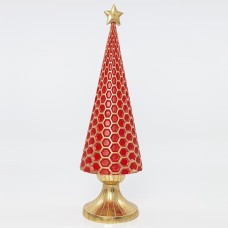 Χριστουγεννιάτικο Δεντράκι Κόκκινο Με Χρυσή Βάση | Eurolamp | 600-41158